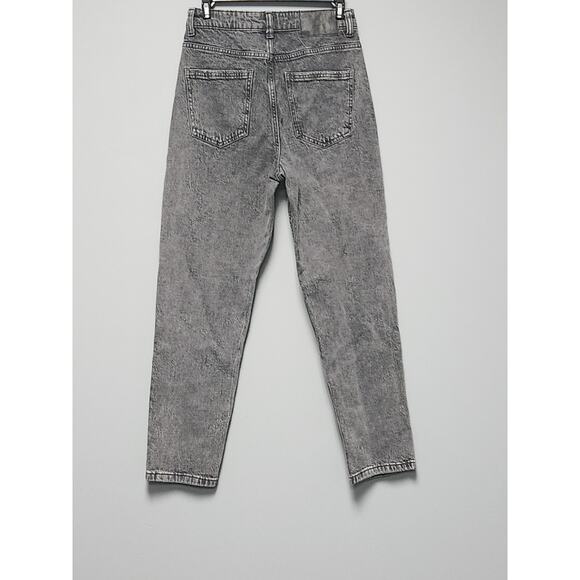 Zara Black Jeans Women's Size 6 Straight Leg Button Fly Baggy Goth Grunge NWOT - Picture 2 of 4